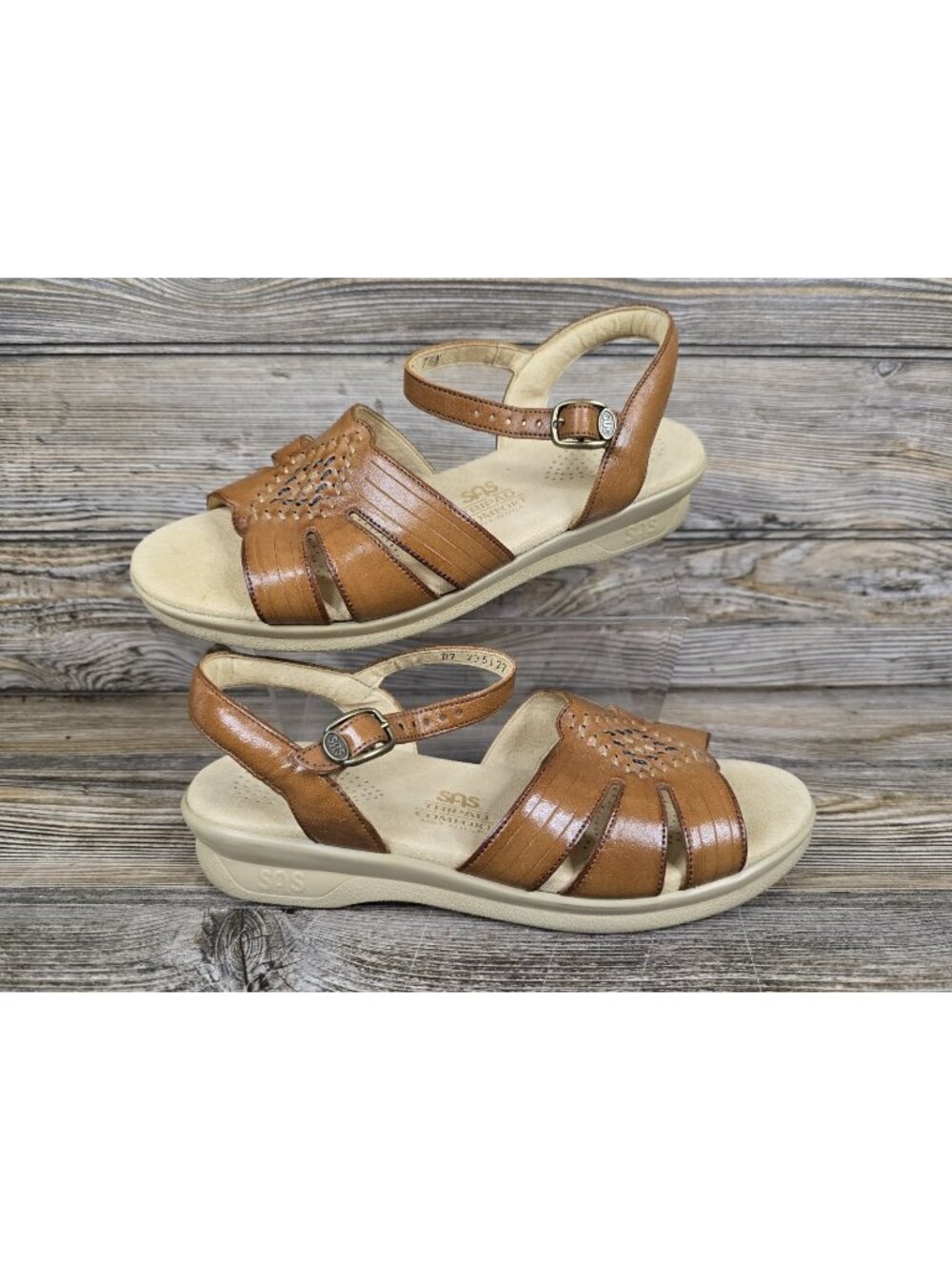 SAS Tripad Comfort Sandals Ankle Strap Brown Casual Wedge Women's Size 7M